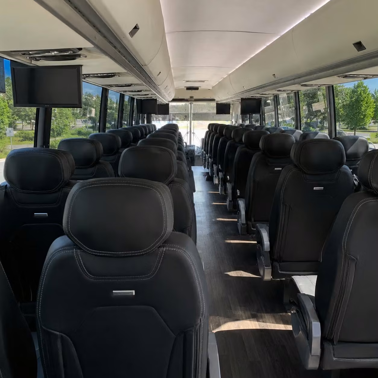 56 passenger charter bus interior