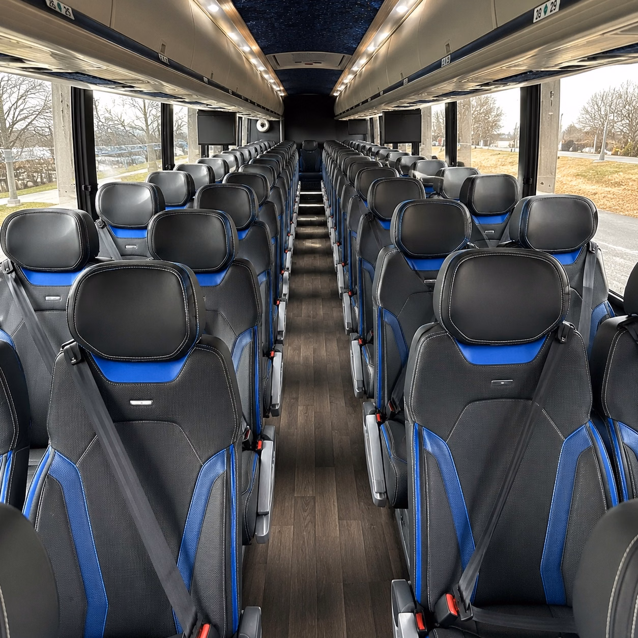 glendale charter bus interior